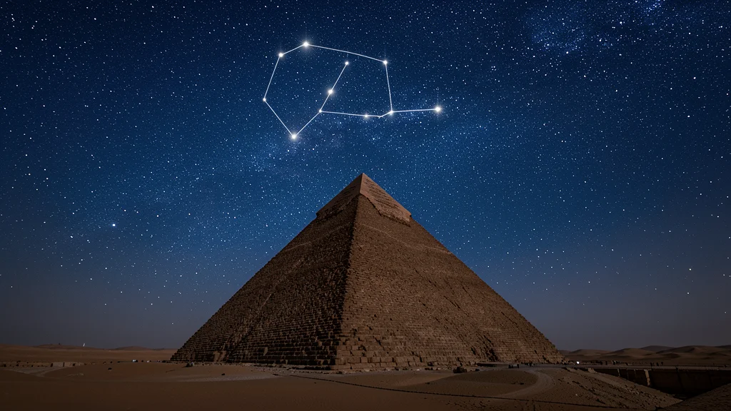 Cielo estrellado sobre la Gran Pirámide