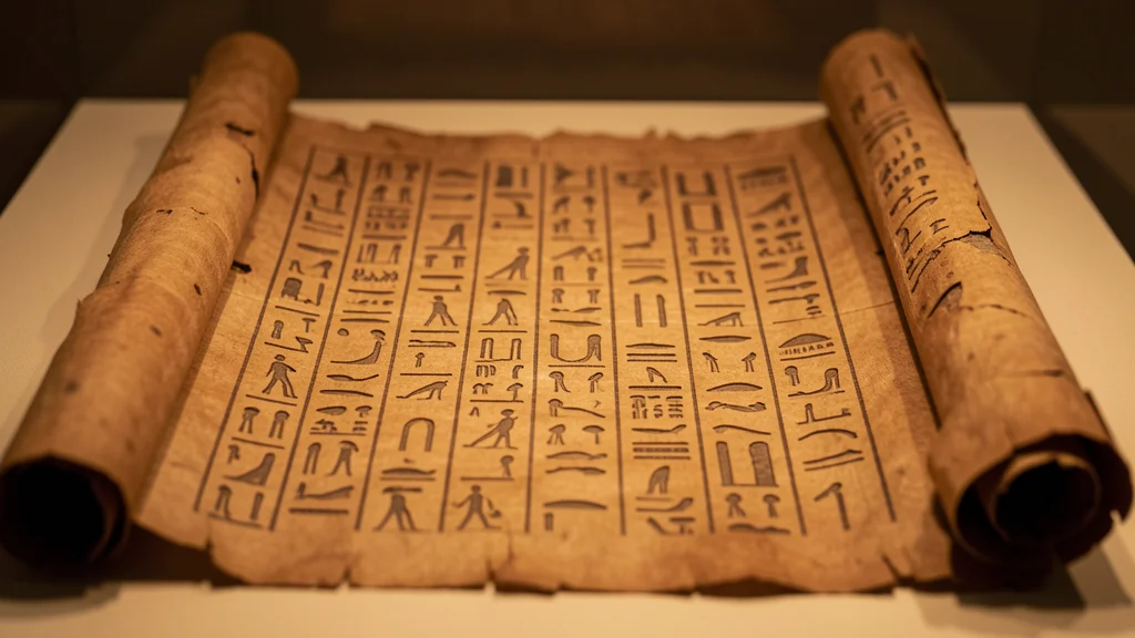Fragmento de papiro egipcio antiguo